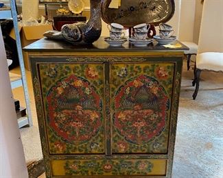 Painted Asian Cabinet