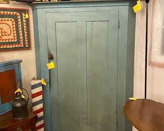 Antique painted Corner Cupboard