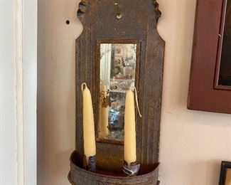 Antique painted sconce