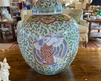 Large Vintage Asian Ginger Jar