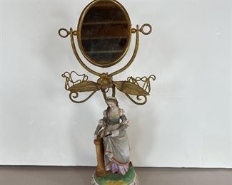 Antique Figure w/Mirror
