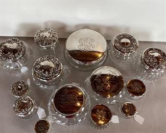 Sterling Lidded Dresser Jars