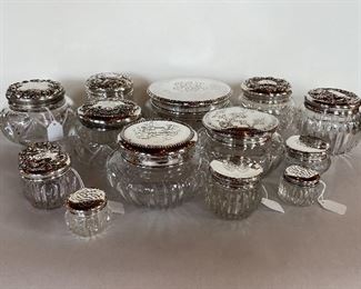 Sterling Lidded Dresser Jars