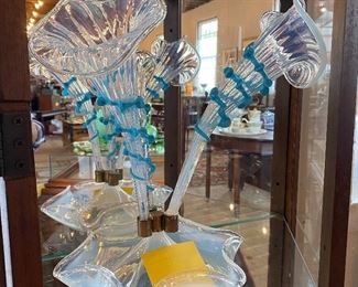 Victorian Art Glass Epergne