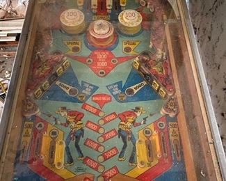 This pinball machine has been cleaned up and it works!!!! It is a Gottlieb machine.