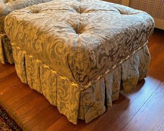 Pair upholstered ottomans