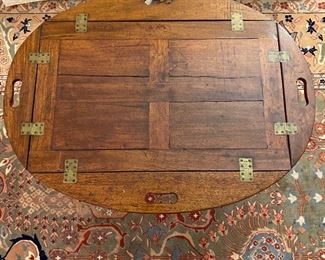 c1800-1820 Mahogany panel top Butlers tray on contemporary stand