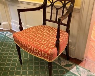 One of six period Regency dining chairs signed with makers mark "G. Wills"