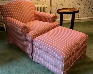 Upholstered club chair & ottoman