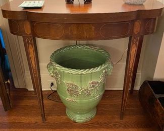 Antique inlaid mahogany card table