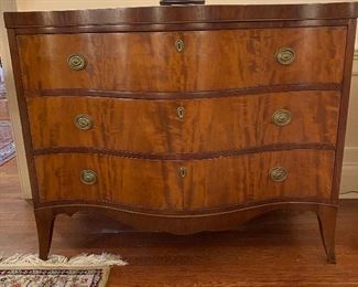 Irwin flame mahogany serpentine chest of drawers