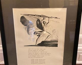 Signed Rockwell Kent lithograph. "Glory, glory..."