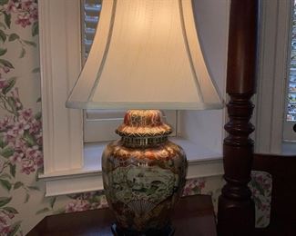 Asian style table lamp, one of two