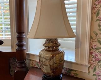 Asian style table lamp, one of two