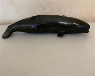 Soapstone whale, signed