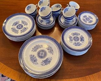 Spode "Fitzhugh Blue" china set, service for 12