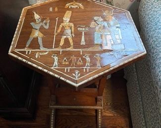Inlaid Egyptian table/stand