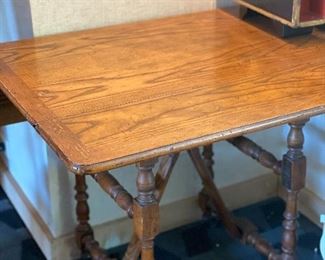 Antique oak drop leaf table $300