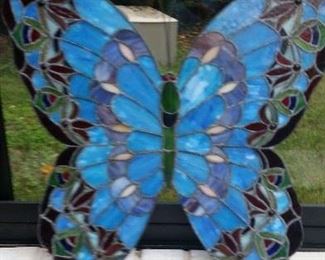Spectacular stained glass butterfly - 22 x 20"