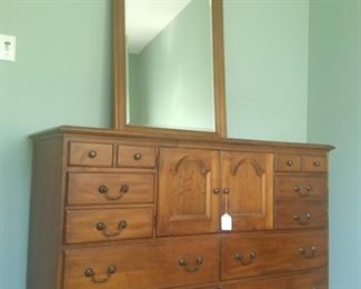 Pennsylvania House 2 door, 10 Drawer Dresser with Mirror.