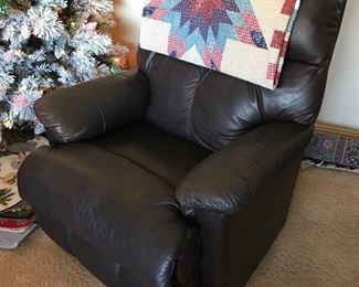 Leather match recliner
