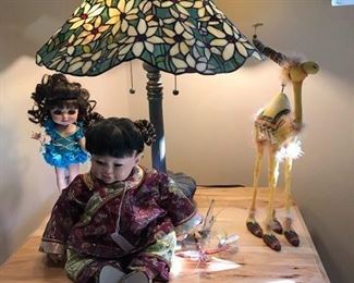 Yellow floral Tiffany style lamp