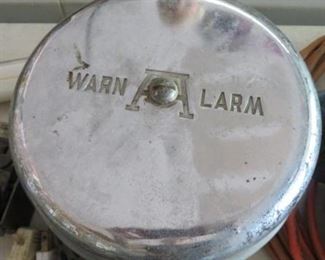 Vintage Warn Alarm Chrome Mechanical Backup Warning Alarm Bell 
