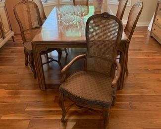 Drexel Heritage Walnut Inlaid Dining Room Set