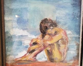 Sandra Larsen pastel on paper Boy on Reservation