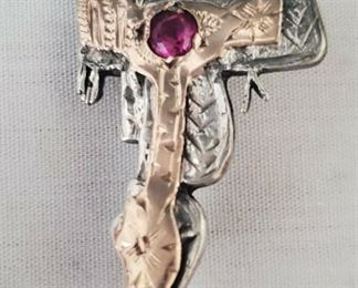 Sterling Saddle Brooch