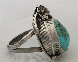 Sterling and Turquoise Navajo Ring