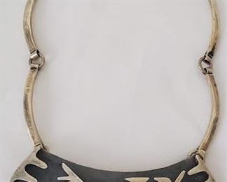 Rare LOS CASTILLO Mexico Necklace 1940s STERLING 65 grams W Design #108 