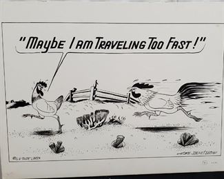 Large Hand drawn Art Story Board L.H. Dude Larsen and Hoke Denetsosie Postcard Cartoon - approx size Rare 15 x 20