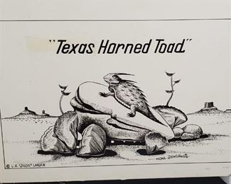 Large Hand drawn Art Story Board L.H. Dude Larsen and Hoke Denetsosie Postcard Cartoon - approx size Rare 15 x 20