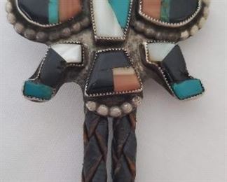Zuni Kachina Bolo Tie Sterling Jewelry