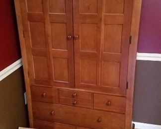 Craftsman styled dish and linens armoire