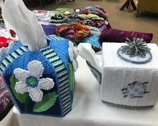 Handmade Kleenex holders.