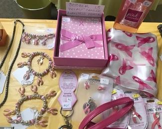 Breast cancer items.