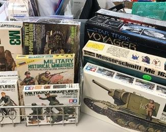 Vintage military model kits.