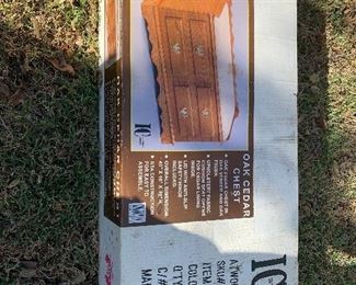 Ready to assemble oak cedar chest with padded seat