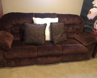 SECTIONAL reclines, has drink holder and cooler built in