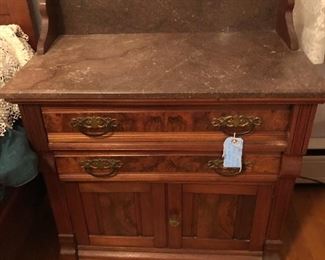 Antique Black Walnut Dresser with Marble top  $350