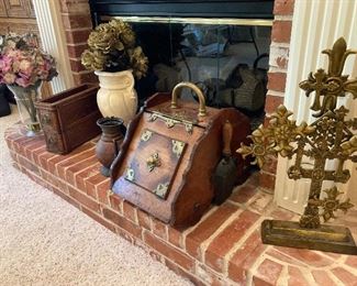 Wood box and various decorative items