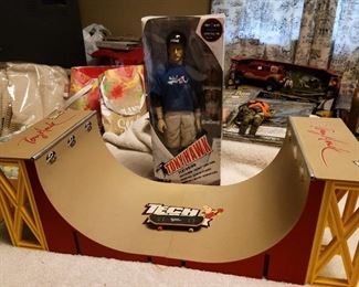 Tony Hawk figure. Tony Hawk tech deck ramp