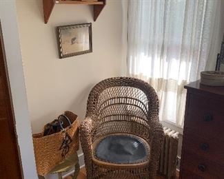 Master bedroom 
Wicker chair, footstool 