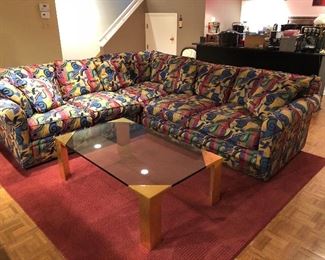 BUY IT NOW! $495 contemporary Crate & Barrel 3pc sectional sofa - each side measures 105"L from inside corner to end armrest. 31" H x 42"D. Seat height is 17.5"