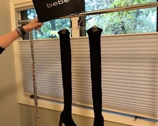 BUY IT NOW! $45 New, never worn Bebe stretch over the knee black boot, orig price $188