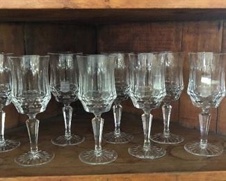 BUY IT NOW! $32 heavy Crystal Wine glasses, set of 8, 8"H, matches set of white wine glasses