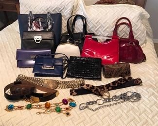 women's purses and belts