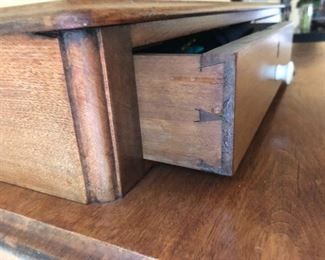 dovetail drawers on antique 3 drawer walnut dresser